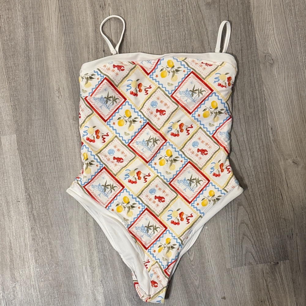 Abercrombie & Fitch One Piece with Red and Yellow Print